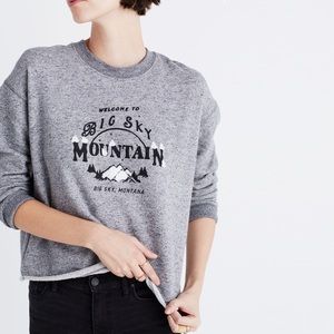 Madewell Crop Big Sky Sweatshirt, size Xs